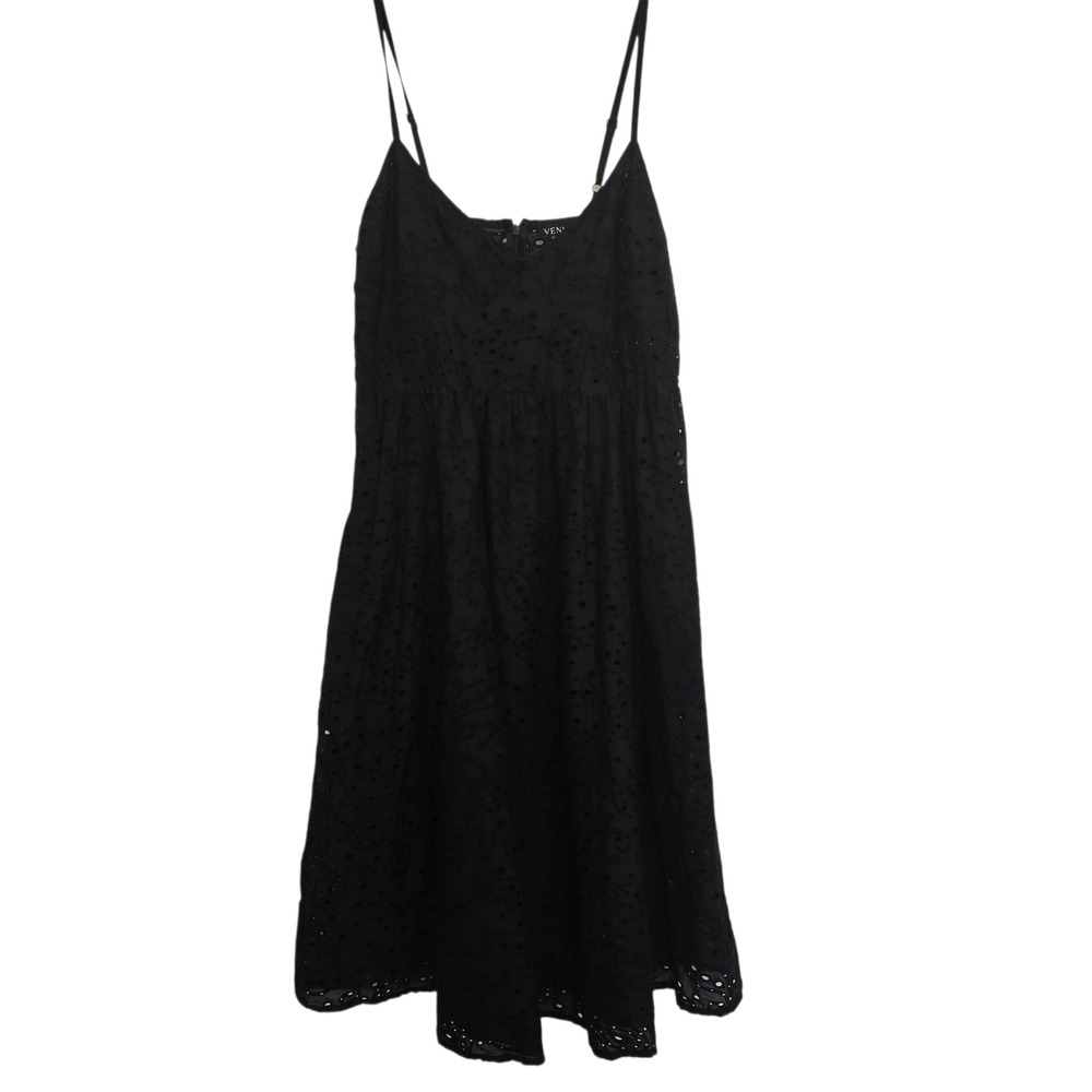 NWT VENUS Black Eyelet Sun Dress With Pockets